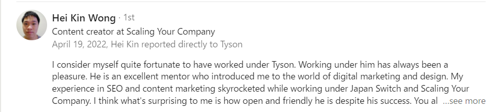 Internship in Japan Testimonial - Heikin
